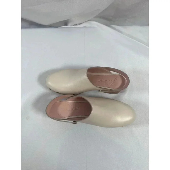 J.Crew Clogs Womens Size 10 Convertible Leather Ivory Heel Strap Chunky Studded - Picture 3 of 11